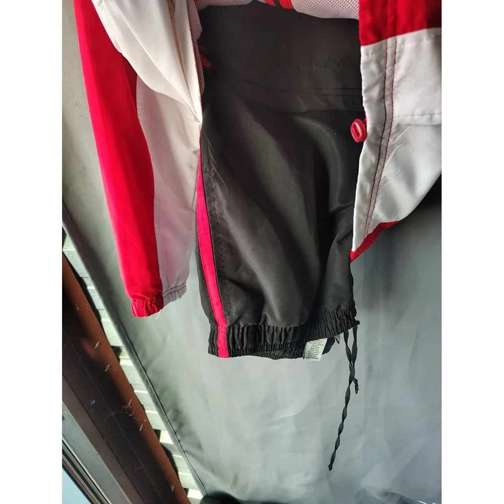 Kim Rogers Red White Black Tracksuit Set Windbreaker Jacket Pants Medium